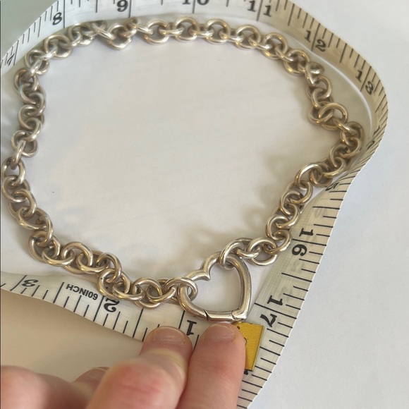 Tiffany & Co. Sterling Silver 925 Open Heart Choker - Picture 5 of 6